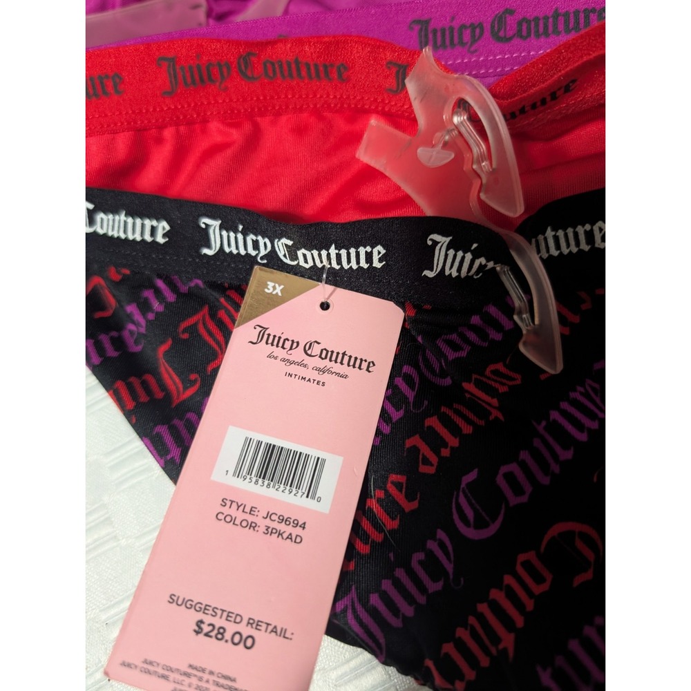 Juicy Couture 3x Plus Size Cheeky Brief Panties Underwear NWT!! 3 pack